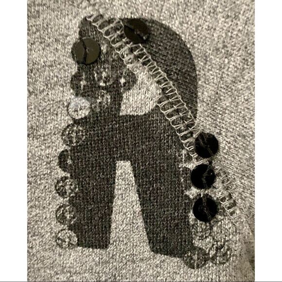 Roxy gray & black sequin heart detail hooded sweatshirt Jacket Size Xs/S - Picture 3 of 9